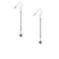 thumbnail image 2 of Delight Jewelry February - Purple Crystal Bicone - Silver-tone Long Sparkle Dangle French Earrings, 2 of 4