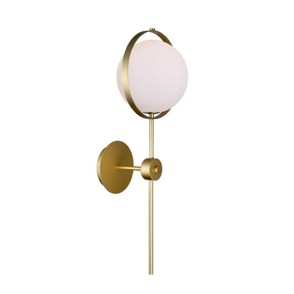 1 Light Wall Light with Brass Finish