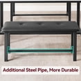 thumbnail image 4 of Dining Table Set for 4, Kitchen Table with 2 Upholstered Benches, Rectangular Room Dining Table Set, 3Pcs Kitchen Table Set for Small Space, Apartment, Home, Studio, Marble White, 4 of 7