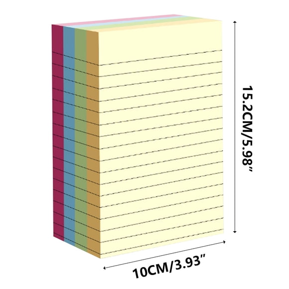 200-Sheet Adhesive Note Pad Oblong Dual-Size with 4 Colors Portable Sticky Notes for Task Management Home Office School Reminders Organization