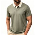 thumbnail image 3 of IhhxPro Men's Color Block Collared Shirt Quick Dry Short Sleeve Black T-Shirt Casual Golf Athletic Performance Slim Fit Summer XS-XL, 3 of 9