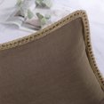 thumbnail image 4 of Phantoscope Farmhouse Burlap Linen Tailored Edge Series Decorative Throw Pillow, 22" x 22", Coffee, 1 Pack, 4 of 5