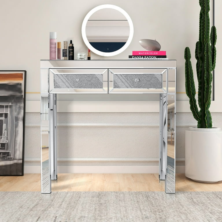 Mirrored console table walmart deals