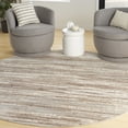 thumbnail image 6 of HomeRoots 522067 8 ft. Brown Abstract Power Loom Round Area Rug, 6 of 10