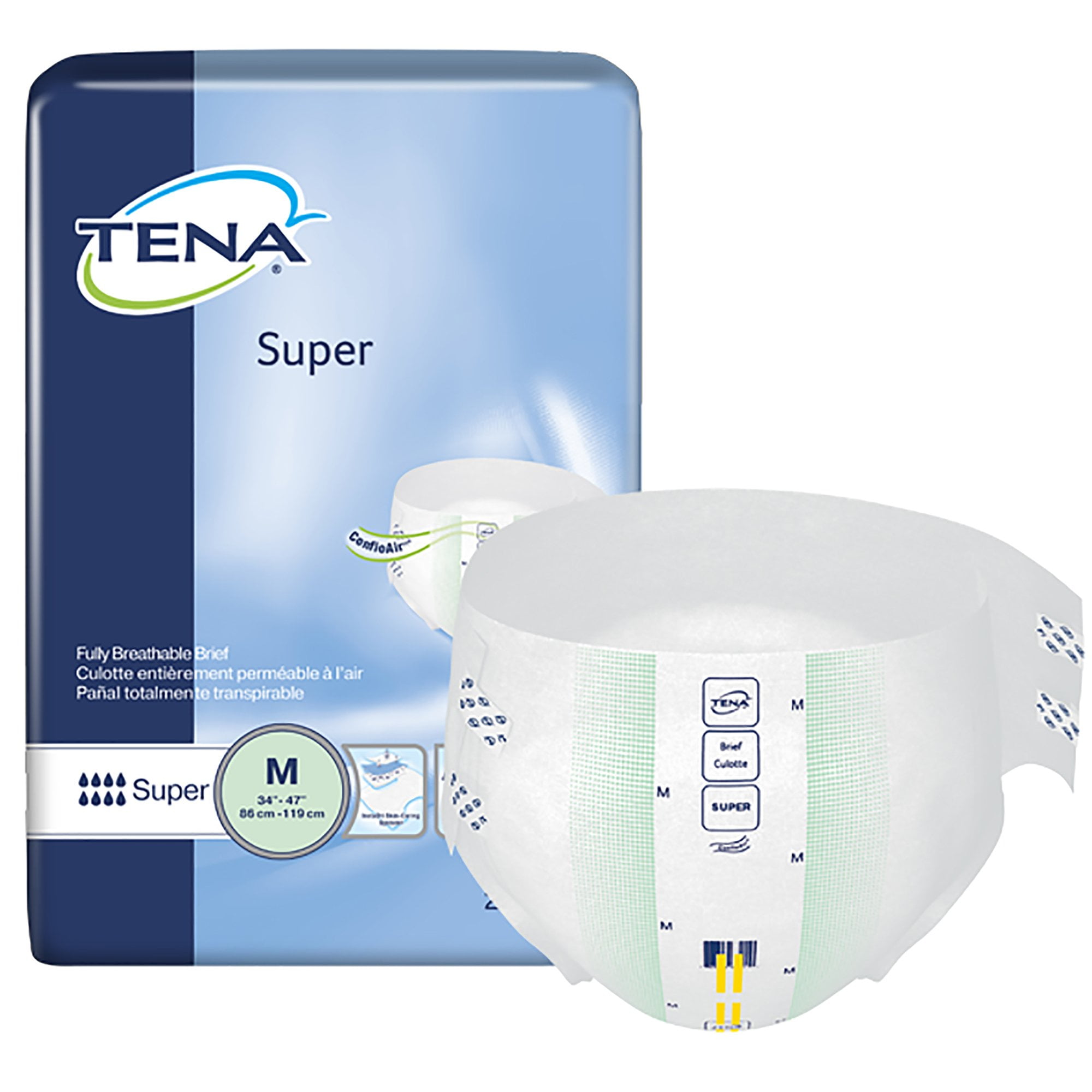 TENA Super Adult Incontinence Brief M Heavy Absorbency Overnight, 67401 ...
