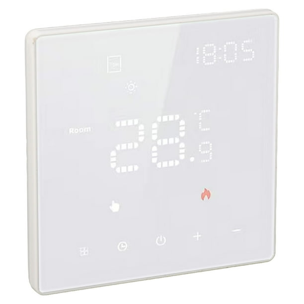 Termostato WiFi Inteligente, Pantalla Táctil Termostato WiFi Inteligente Programable Programación De 7 Días 100-250 VCA Precisión De 1 Grado Celsius PC Retardante De Llama Para
