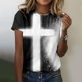thumbnail image 2 of YDLCAFD T-Shirt Femme Printemps Été Imprimé Manches Courtes Col Rond T-Shirt Haut, 2 of 5