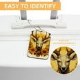 thumbnail image 3 of Sunflower Deer Square PU Leather Luggage Tags, 2 Pack, with Privacy Cover and Stainless Steel Ring - Suitable for Travel, Backpack, Handbag - Bag Tags, Handbag Tags, 3 of 7