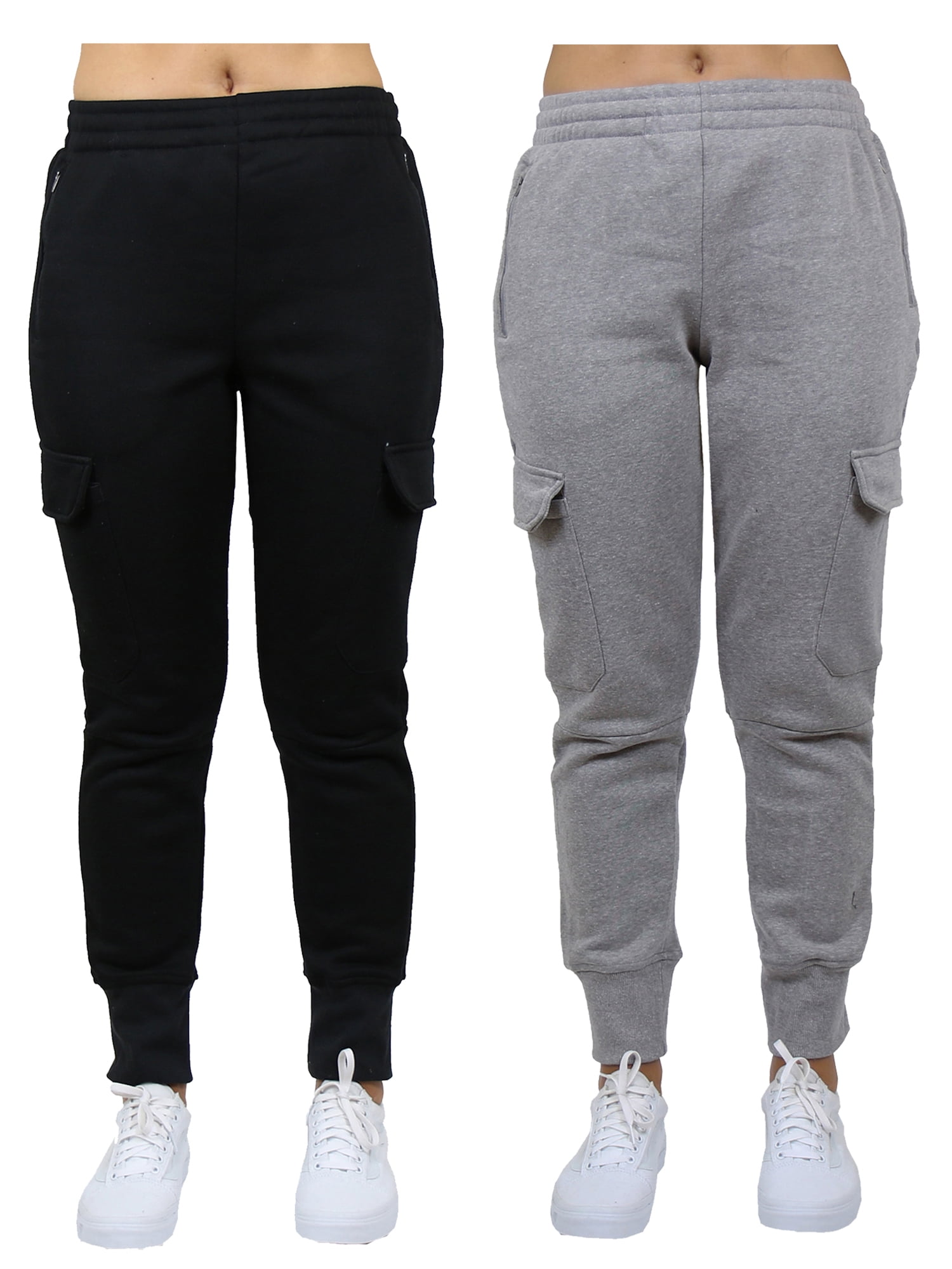 GBH Women's 2-Pack Fleece-Lined Loose-Fit Cargo Jogger Sweatpants (S-XL ...