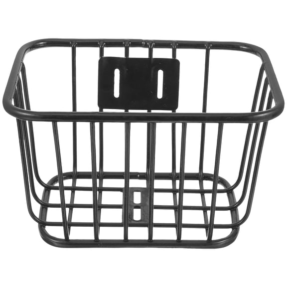 PAMINGONO Metal Bike Basket Front Black Durable Bicycle Handlebar Container