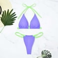 thumbnail image 2 of JSGEK Women's Thin Strap Triangle Bikini Set Adjustable Straps Soft Fabric Beach Pool Casual Wear Purple S, 2 of 6