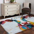 thumbnail image 3 of Colorful Cow 4x6 Area Rugs for Living Room, Rustic Animal Abstract Cattle Wood Grain Non Slip Floor Mat Washable Low-Profile Indoor Carpet for Bedroom, Dining Room, Bathroom, 3 of 9