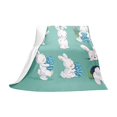 thumbnail image 2 of SeekLGT Easter Throw Blanket 28x39 Soft Cozy Flannel Bunny and Colorful Eggs Microfiber Blanket for Sofa Bed Couch, 2 of 9