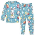 thumbnail image 2 of FORMRS Long Sleeve Top and Pants Pajama Set for Niños 2-Piece Sleepwear, Sizes 18M-8Y, Easter Bunny Pattern, 2 of 6