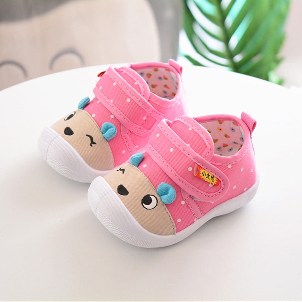 Xzngl Baby Shoes Shoes For Girls Baby Girl Shoes Infant Kids Baby Boys Girls Cartoon Anti Slip Shoes Soft Sole Squeaky Sneakers Pink 17