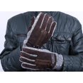 thumbnail image 3 of RV Guantes para hombre, guantes de invierno de piel de ante grueso con mensajes de texto en pantalla táctil (forro polar) (marrón) brillar Electrónica, 3 of 5