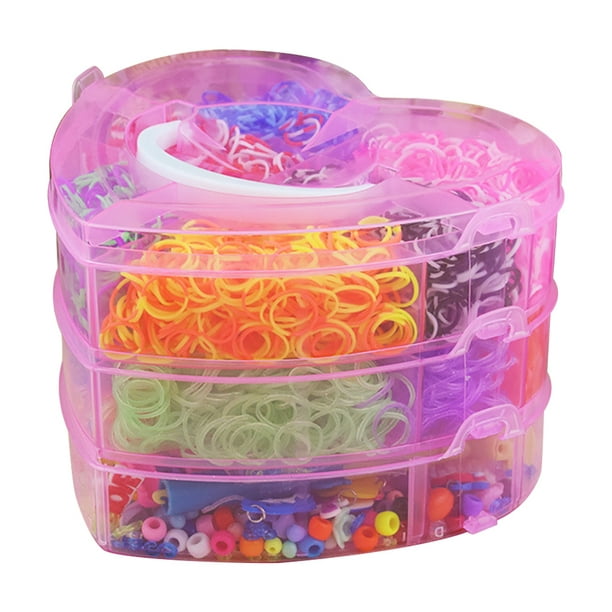Clear Plastic Storage Organizer Case for Rainbow Loom and Rubber Bands  -Adjustable Compartments!, No.CAD 124 (color may vary)