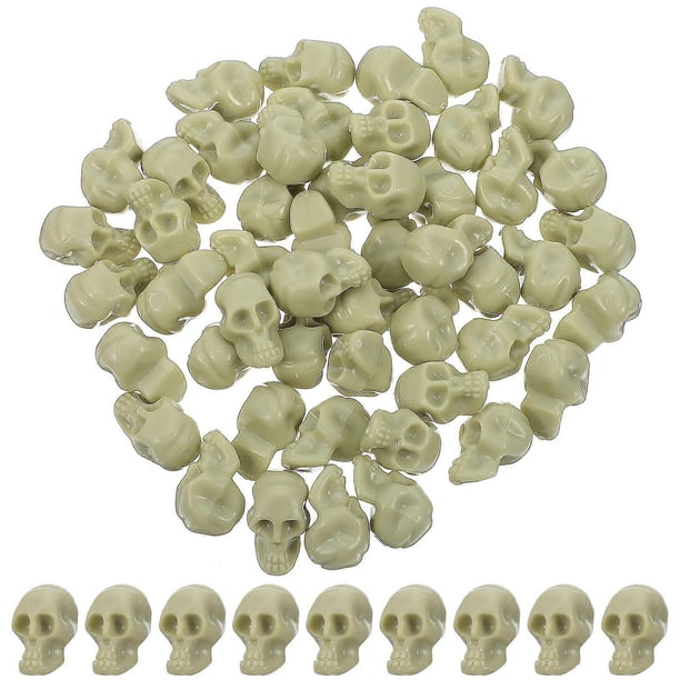 Small Halloween Toys Mini Skull Heads And Nightclub Beige 2.10X1.40X1.40CM Decoration 50Pcs