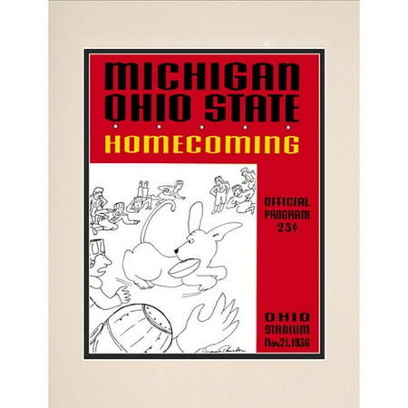NCAA - 1936 Ohio State Buckeyes vs. Michigan Wolverines 10.5x14 Matted Historic Football Print