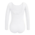 thumbnail image 5 of Arshiner Girls Ballet Leotards with Chiffon Dance Skirt Long Sleeve Crisscross Back Toddler Dance Outfit Combo, 5 of 7