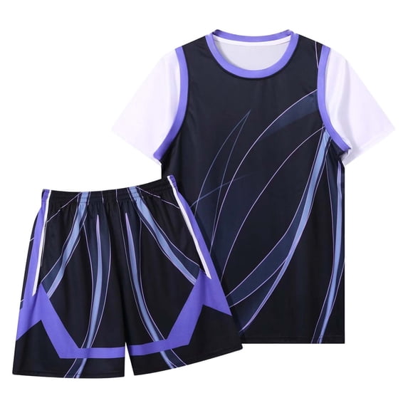 Gaexia Girls Training Sports Teamwear Outfit Set For Casual Summer Play Breathable Blend Wicking Elastic Waistband Shorts Pockets Comfort