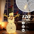 thumbnail image 3 of VINGLI 5ft Lighted Christmas Snowman Outdoor Decorations, with Mesh Cloth and Red Birds, Pre-lit 120 LED Lights Snowman Christmas Ornament Indoor Home Yard Decor, 3 of 7