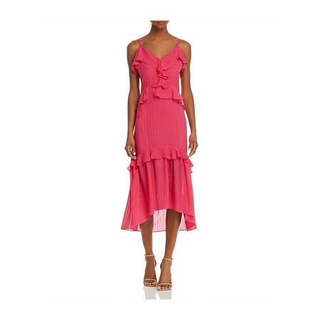 Parker Womens Silk tiered Ruffled Dress brightrose 8 | Walmart Canada