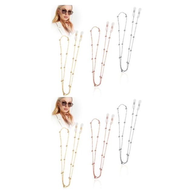 mmirethe 3pcs/set Beaded Glasses Chain Adjustable Fashionable Accessory For Women And Men Wide Usage 2Set