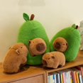 thumbnail image 3 of Capybara Stuffed Animal in Avocado,Cute Avocado Capybara Plush Toy,Capybara Plush with Wearable Avocado, 3 of 5