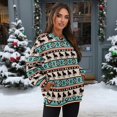 thumbnail image 3 of Xoenoiee Aztec Horse American Tribal Print Oversized Sweatshirts for Women Crewneck Sweaters Pullover Comfy Hoodies Fall Outfits Fashion 2025 Winter Clothes, Size M, 3 of 7