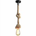 thumbnail image 1 of Hemp Rope Chandelier, 100cm AC 220V E27 Vintage Rope Chandelier for Restaurant Bar Cafe Lighting (Single Socket, Bulb Not Included), 1 of 4