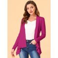 thumbnail image 2 of INSPIRE CHIC Cardigan Léger pour Femmes d'Halloween à Manches Longues, Ouvert à l'Avant, Ourlet Asymétrique, Grand Rose Violet, 2 of 5