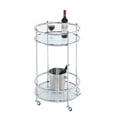 thumbnail image 4 of Royal Crest Bar Cart With Wheels in Clear Glass and Chrome Metal Frame, 4 of 4