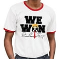 thumbnail image 2 of Trump We Won 2024 Ringer Tee Shirt Unisex Small White/Red, 2 of 5