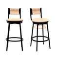 thumbnail image 4 of Rustic Bar Stools Set of 2 | Swivel Function for Coffee Shops | Black Powder - Coated Metal Frame | Provide Comfort in Long - sitting Sessions, 4 of 5