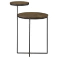 thumbnail image 4 of Yael Round Mango Wood Accent Side Table Natural and Gunmetal, 4 of 7