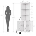 thumbnail image 4 of DWVO 71.1“ Corner Cabinet with LED Lights, Tall Corner Storage Cabinet with Door & Shelves, Wooden Display Corner Shelf, Corner Bookshelf and Bookcase, for Kitchen, Living Room or Bedroo, White (1 PC), 4 of 6