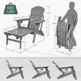 thumbnail image 3 of FUNBERRY Adjustable Folding Adirondack Chair with Retractable Ottoman, All Weather Fire Pit Chairs with Cup Holder, 3 of 9