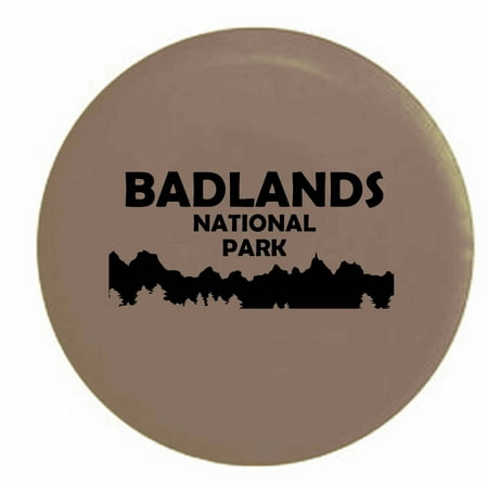 - Badlands National Park South Dakota Trailer RV Spare Tire Cover Vinyl Tan-BlackInk 33 in