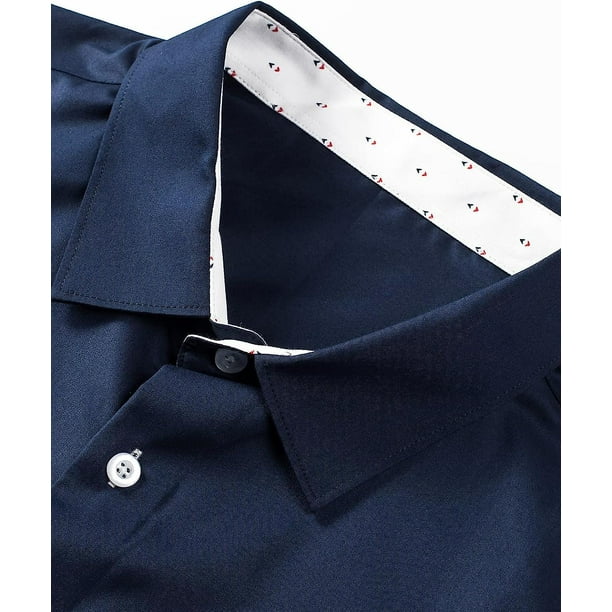 Navy blue dress shirt cheap walmart