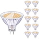 thumbnail image 1 of Pack de 10 Bombillas LED GU5.3, 6W MR16 12V, Blanco Cálido 2700K, Equivalente a Halógeno 50W, Luz 540LM, Ángulo de Haz 120°, No Regulable, 1 of 1