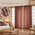 Red Plaid Curta102 Inch With Tassels Rod Pocket 2 Panels - Walmart.com