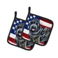 thumbnail image 1 of ""Caroline'S Treasures Black Russian Terrier Patriótico Agarradera Para Maceta Decorada 7.5H X 7.5W Bandera Estadounidense"", 1 of 1