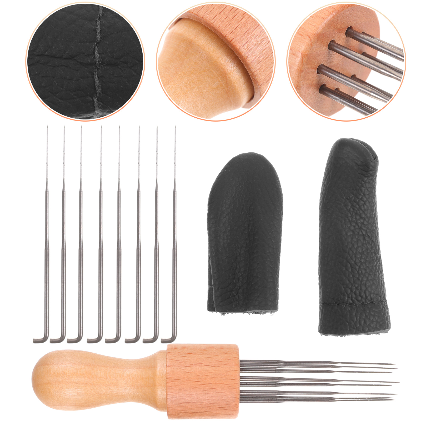 HEALEEP Punch Needle Kit 4-Piece Set for Kids and Adults, Multi Wood Handle Felting Tool for Starters, Friends, and Family Crafting