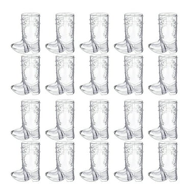 Apooke 20pcs Plastic Boot Shot Glass Cups for Weddings Bachelorette Party Birthdays Boot Shot Glasses (Pack of 20) for Liquor