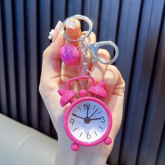 Lefu 1pc Mini Alarm Clock Key chain Creative Car Ornament Bag Pendant for