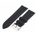 thumbnail image 1 of Rev ITAL337 18mm 20mm 22mm 24mm Black Brown Padded Smooth Backing Genuine Leather Replacement Strap (22 mm, Black), 1 of 1
