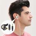thumbnail image 2 of Sidaley Auriculares HIFI de 3,5mm, auriculares portátiles con micrófono, auriculares electrónicos, sonido estéreo, dispositivos para escuchar Teléfono y Comunicación Negro, 2 of 6