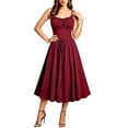 thumbnail image 6 of QATAINLAV Medieval Renaissance Dress for Halloween Womens Sleeveless Corset Dress Victorian Bridesmaid Costume Red M, 6 of 8