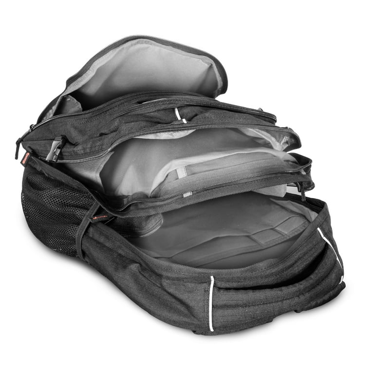 【DISCERNMENT】Multi pot black backpack WEN Four-Compartment Heavy Duty Backpack with Laptop Storage
